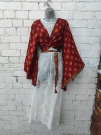 Image 2 of Stevie sari top with tassle-Rust 