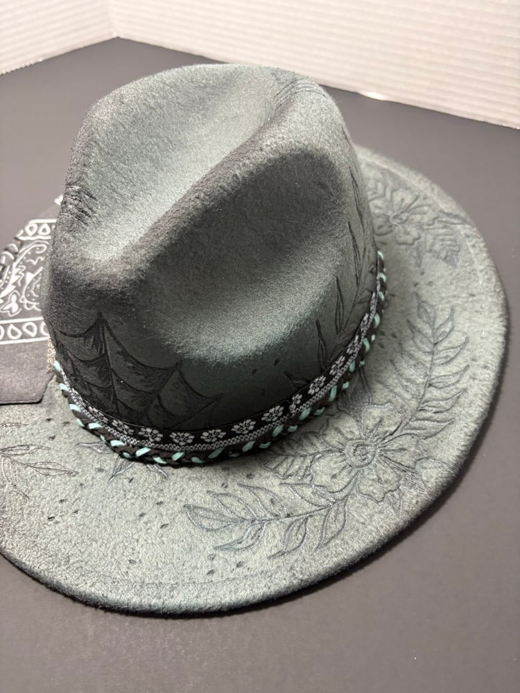 Image of Handmade Punk rock cowgirl festival hat SGC619 OOAK