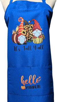 Image 2 of It's Fall You All Gnome Apron (blue)