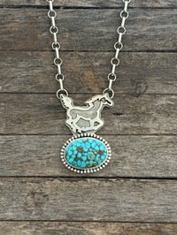 Image 2 of Red Webbed Kingman Horse Necklace