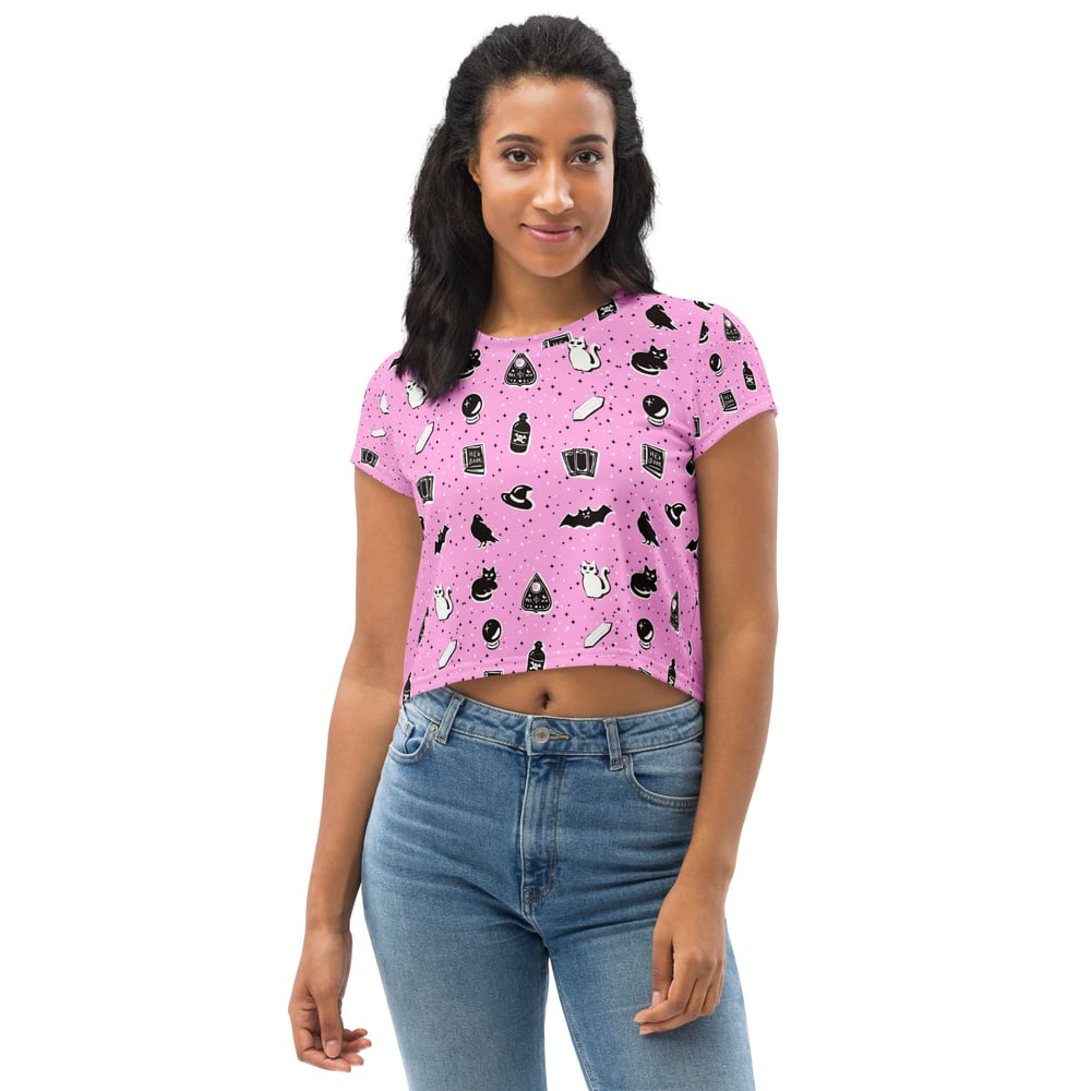 Image of Witchy pink crop tee