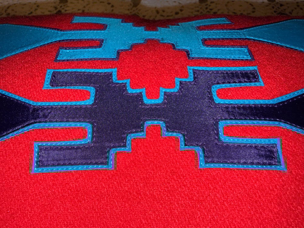 Osage Ribbonwork Pillow 10x18 Red