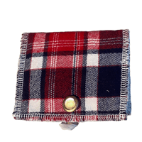 Image of Checked Brushed Cotton Fabric Card Holder