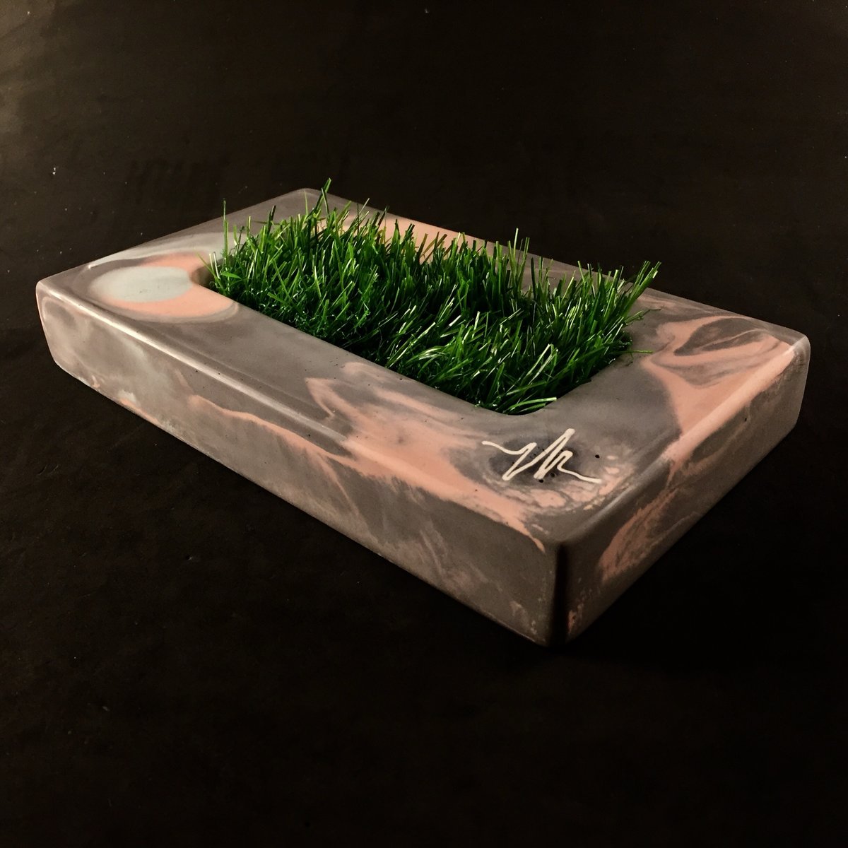 Image of Wired Ramps Planter ( Dark Grey and Orange)