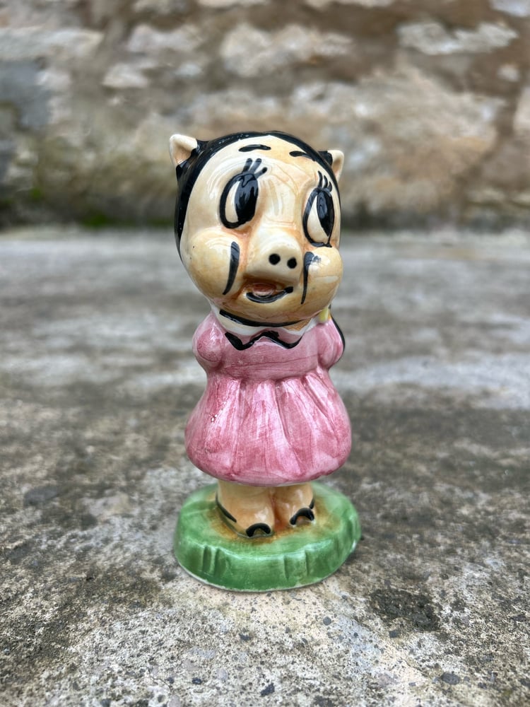 Image of Petunia Pig Hand Painted Decanter