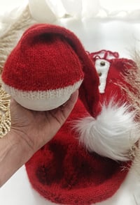 Image 3 of Newborn knitted set for photoshoots | red | winter | christmas