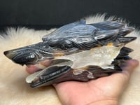 Image 2 of Wolf Agate Carving #2266