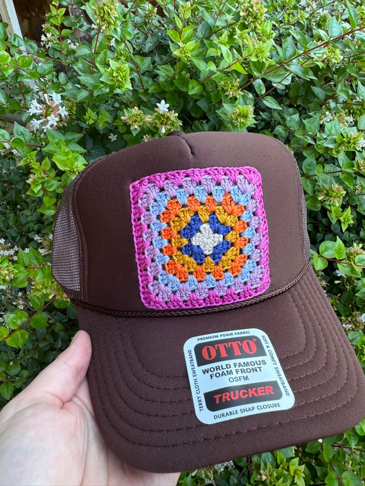Image of Custom Granny Square Trucker Hat