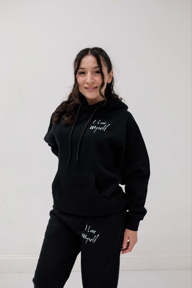 Image of Black Heavyweight ILoveMyself sweatsuit