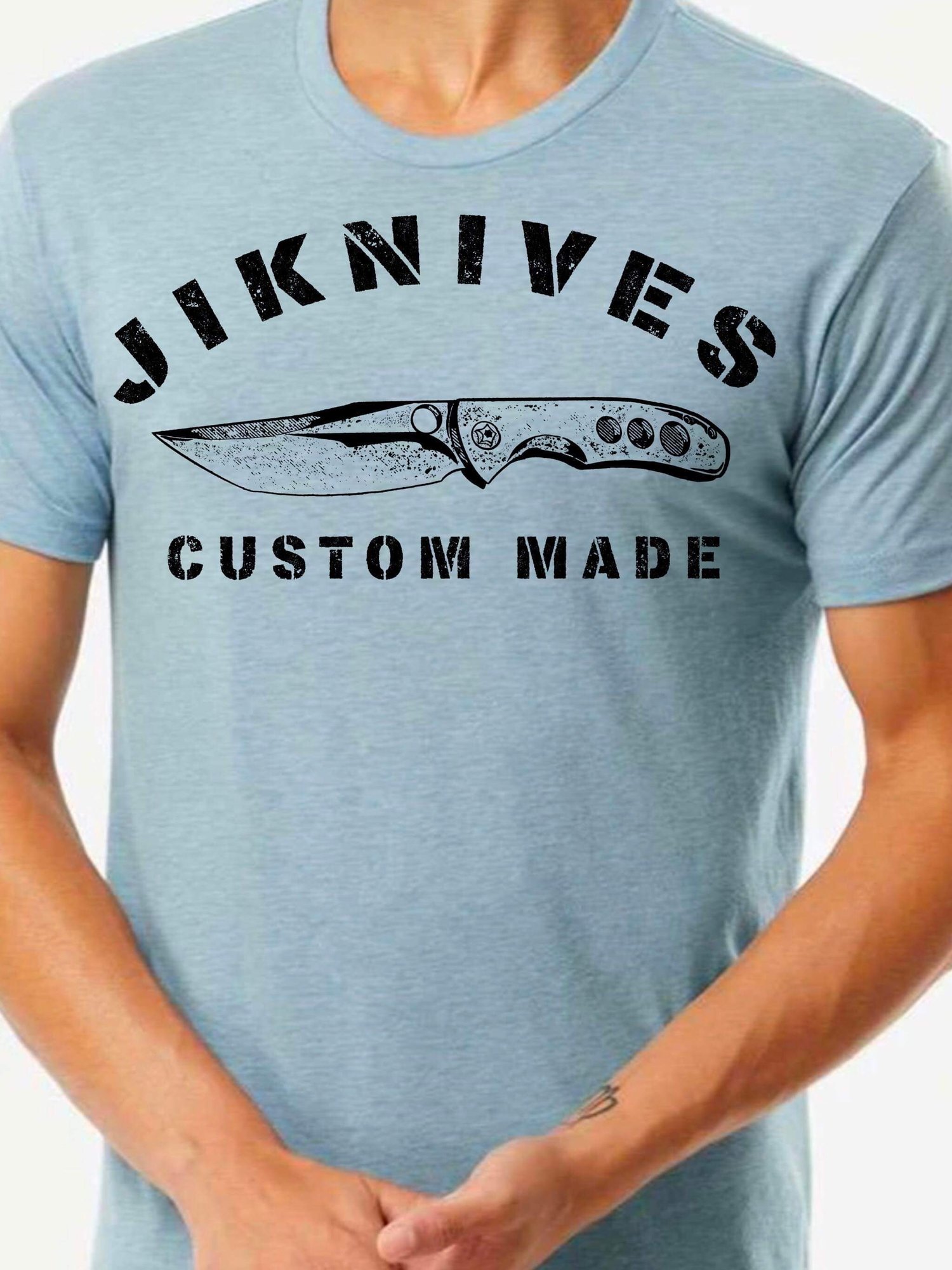 Image of Jonas Iglesias Knife tee -vintage stonewash denim tri blend