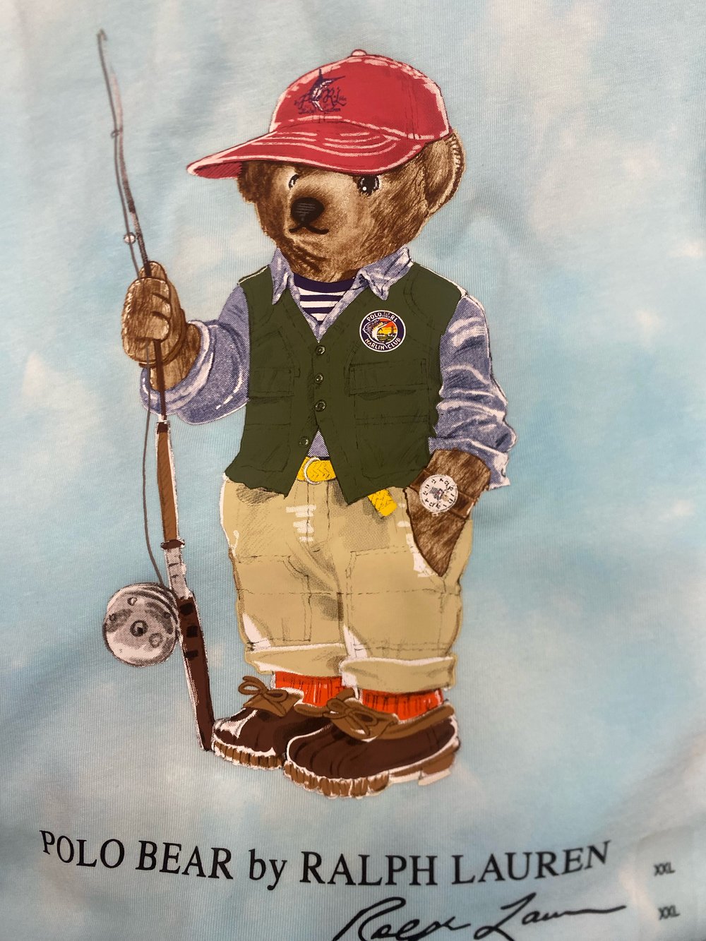 bear with a fishing pole 3ft holding Rod (Fish SOLD Separate) and comes with sturdy clear corners to keep it from damaging in transit. Bear Sitting Boat Fishing Rod