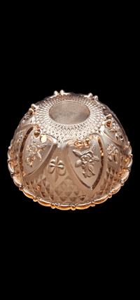 Image 3 of Indonesian Rose and Diamond Pattern Footed Serving Bowl