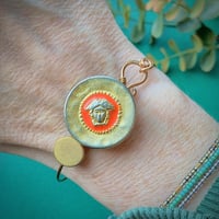 Image 1 of “Vermilion" Vintage Button Bracelet
