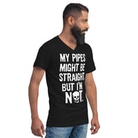 Image 2 of STR8 PIPES Unisex Short Sleeve V-Neck T-Shirt