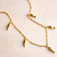 Image 1 of 18k Gold Charm Necklace – Dainty Paperclip Chain