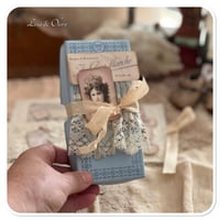 Image 6 of Vintage style french DMC Thread Box with snippet book and lace sewing book cover