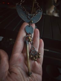 Image 1 of Copper and bone earrings 