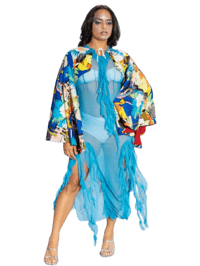 Image 4 of blue mermaid transparent dress