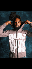 Image 2 of Gray Distressed Hoodie 