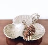 Vintage scallop shell silver plate serving dish 