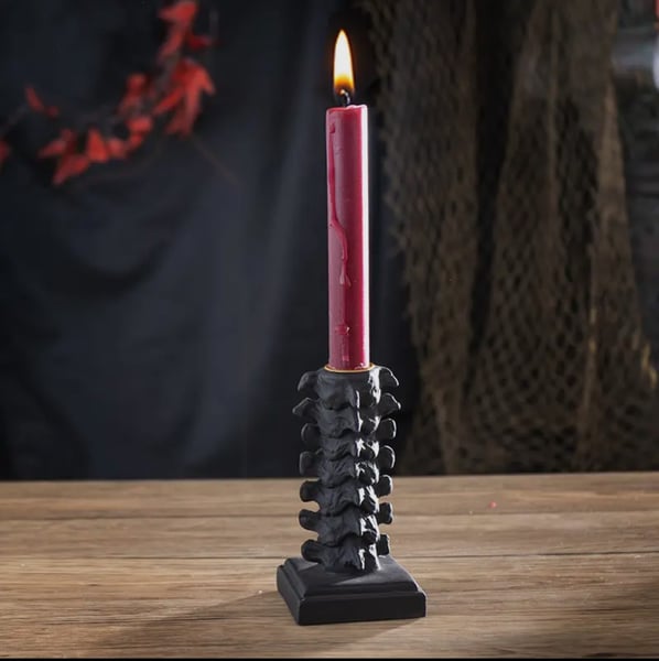 Image of Black Vertebrae Candle Holder