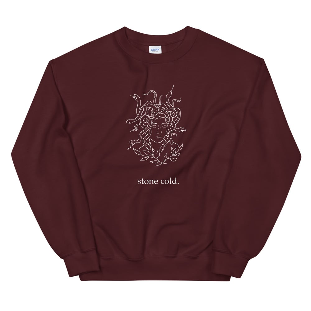 Image of Medusa Stone Cold Unisex Sweatshirt - White Details