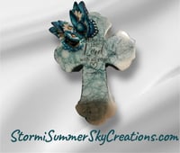 Image 1 of Teal and White shimmery Prayer/Trinket Box
