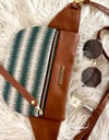 Teal & gray zigzag crossbody 