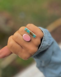 Image 1 of Turquoise and Shell Ring