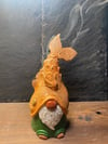 Speckled Camel and Green Ceramic Decorative Fishing Gnome Incense Burner