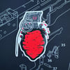 Bleeding Heart Grenade Sticker