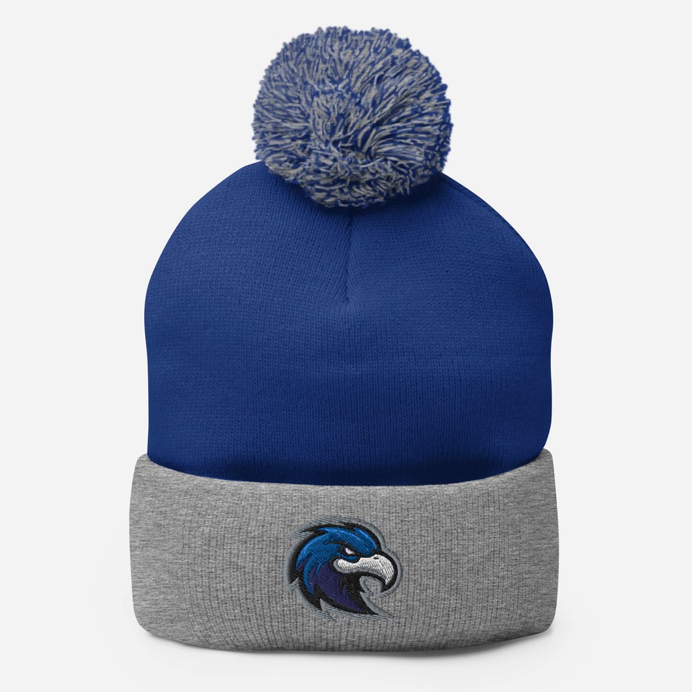 Image of Riverhawks Embroidered Pom-Pom Beanie