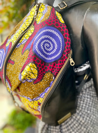 Image 2 of Designs By IvoryB Backpack Ankara Purple Swirl 