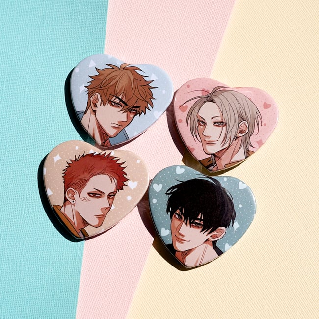 19 Days Heart Buttons
