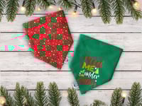 Image 1 of Meet me Under The Mistletoe / Christmas Trees Reversible Bandana 