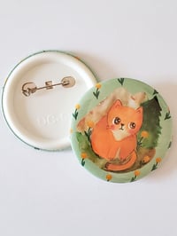 Image 2 of Cat in the mountains - pocket mirror and badges