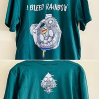 Image 1 of I Bleed Rainbow Forest Green Tees