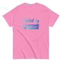 Image 3 of Unisex classic tee, Fueled by Caffeine & Chaos T-Shirt | Funny Coffee Lover Chaos Humor Graphic Tee