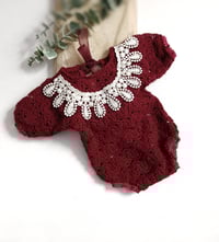 Image 1 of Newborn bodysuit for photo shoots | burgundy |  Favianna
