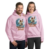 Image 3 of I Ride With Jesus Surfing Unisex Hoodie