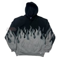 Image 2 of (XL) Hoodie Russell Double Flames GREY "SF-01" 627
