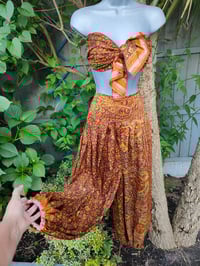 Image 2 of Milan Hareem/ Bloomer/ Balloon trousers with matching head scarf -Rust orange upto 14 uk