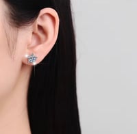 Image 2 of CT Moissanite Star Sterling Silver Stud Earrings