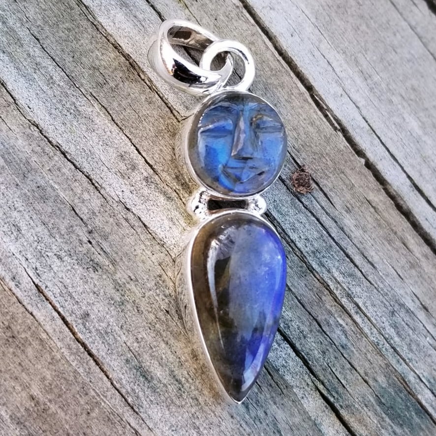 Image of Mister Moonface - Labradorite Pendant in Sterling Silver
