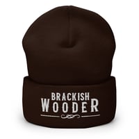 Image 2 of Brackish Wooder – Embroidered Cuffed Beanie (White Logo)