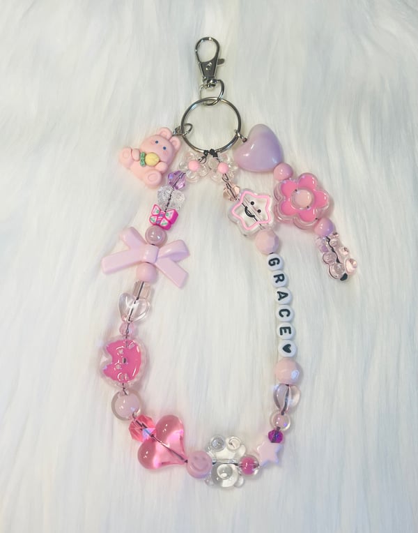 Image of Pink Personalized Name Keychain