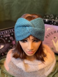 Image 1 of "Teal Me About It" Hand-Knit Twisted Ear Warmer 