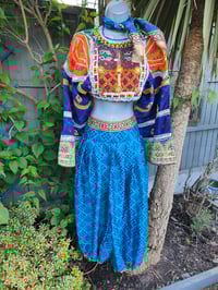 Image 5 of Milan hareem trousers with matching head scarf - Blue upto 14 uk