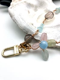 Image 4 of By The Sea Part One Lanyard Charm: Morganite, Aquamarine & Smoky Quartz | Ocean Inspired