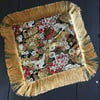 Japanese gold crane fabric cushion cover 